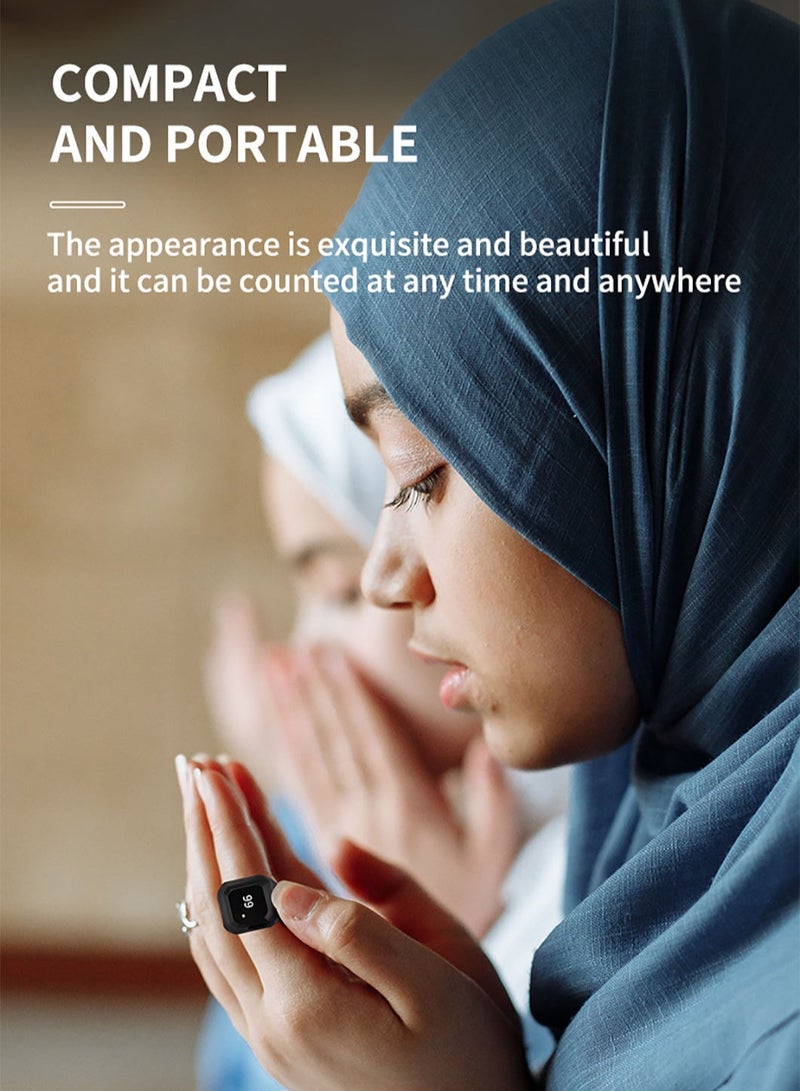 BSTWSH Smart Zikr Ring 18mm – Digital Tasbih Counter with OLED Display, Bluetooth App, Vibration Alerts, Step Tracker - Image 4