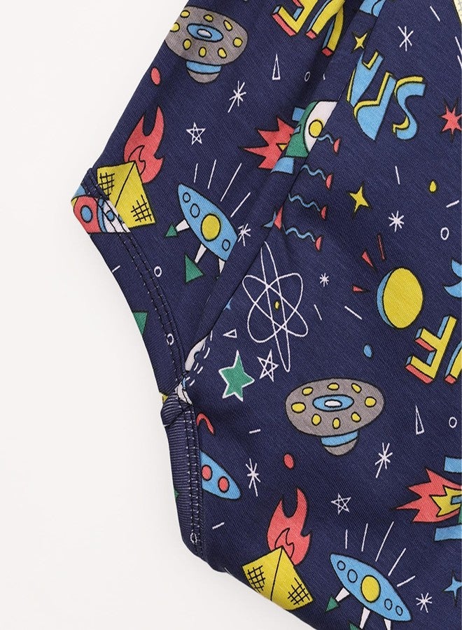 MOM'S HOME 100% Cotton Unisex Baby Padded Underwear | Rocket | Pack of 1 (1-2 Years) Multicolour - Image 3