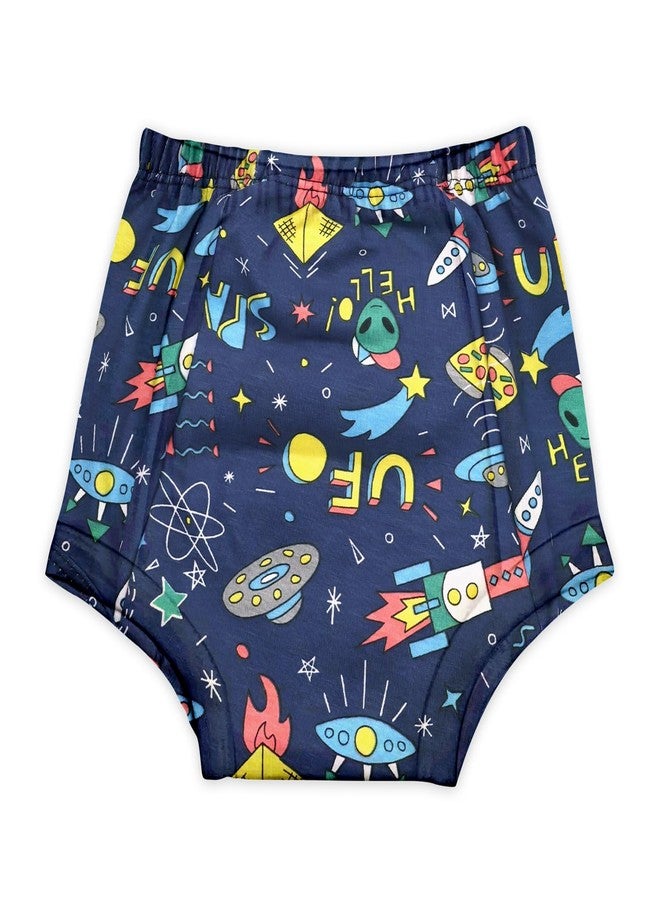 MOM'S HOME 100% Cotton Unisex Baby Padded Underwear | Rocket | Pack of 1 (1-2 Years) Multicolour - Image 1