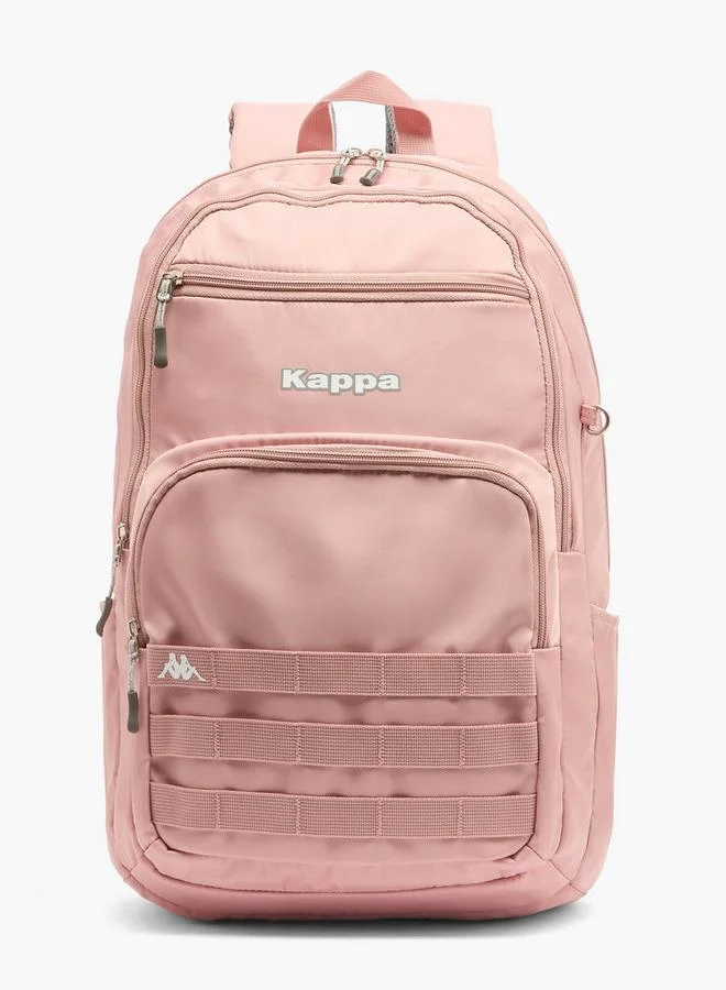 Kappa Logo Print 2-Piece School Backpack Set For Kids 13 Years+ With Detachable Pouch - 19 Inches