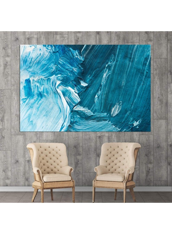 Inephos Framed Canvas Painting - A Swirl of Blue - Modern Abstract Art Wall Painting for Living Room, Bedroom, Office, Hotels, Drawing Room (85cm X 55cm - Image 1