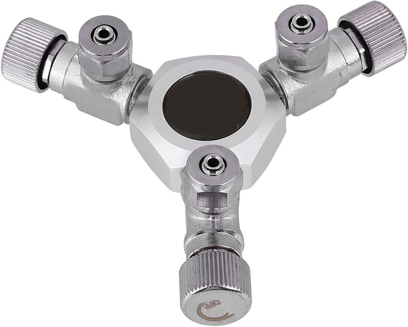 2 - Way and 3 - Way CO2 Splitter Valve, Aquarium CO2 Regulator Distributor, High - Stainless Steel Needle Valve with Constant Pressure Design for 4/6mm Air Line, Compatible with (3 in 1) - Image 5
