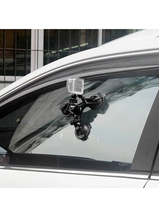 Triple Suction Cup Car Mount With Smart Phone Clip For Action Cameras And DSLR Dashboard Holder - Image 5