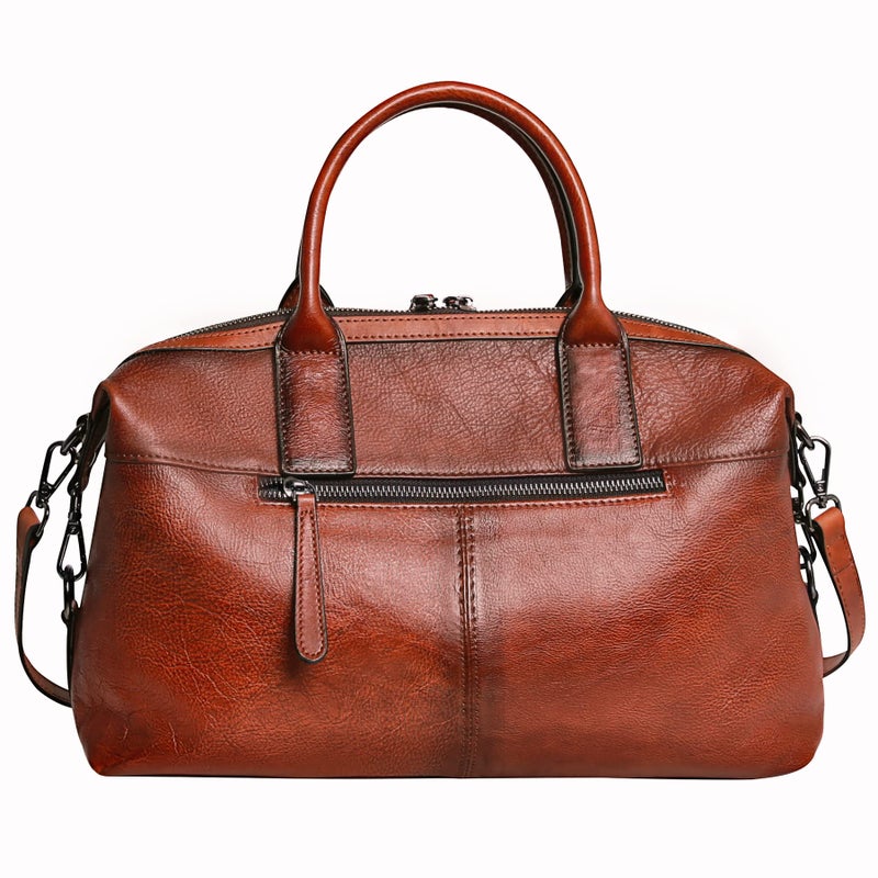 Iswee Satchel Bags Retro Leather Purses for Women Handbags Shoulder Bags Luxury Tote Hobo Cross Body Work Doctor Bag Pocketbooks (Brown) - Image 4