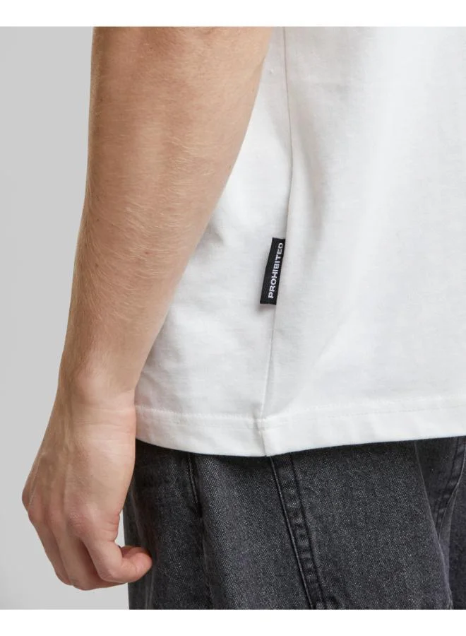 Prohibited Off-White Essential Logo Crew Neck Tee  | Best Price UAE