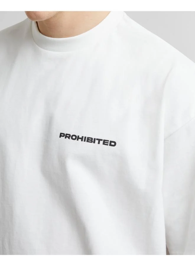 Prohibited Off-White Essential Logo Crew Neck Tee  | Best Price UAE
