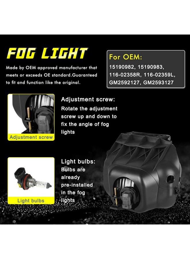 TOPSCOPE Fog Lights Replacement Compatible with Chevy Silverado 2003-2007 All Models Avalanche 2002-2006 Fog Lamps with Bulbs - Image 5