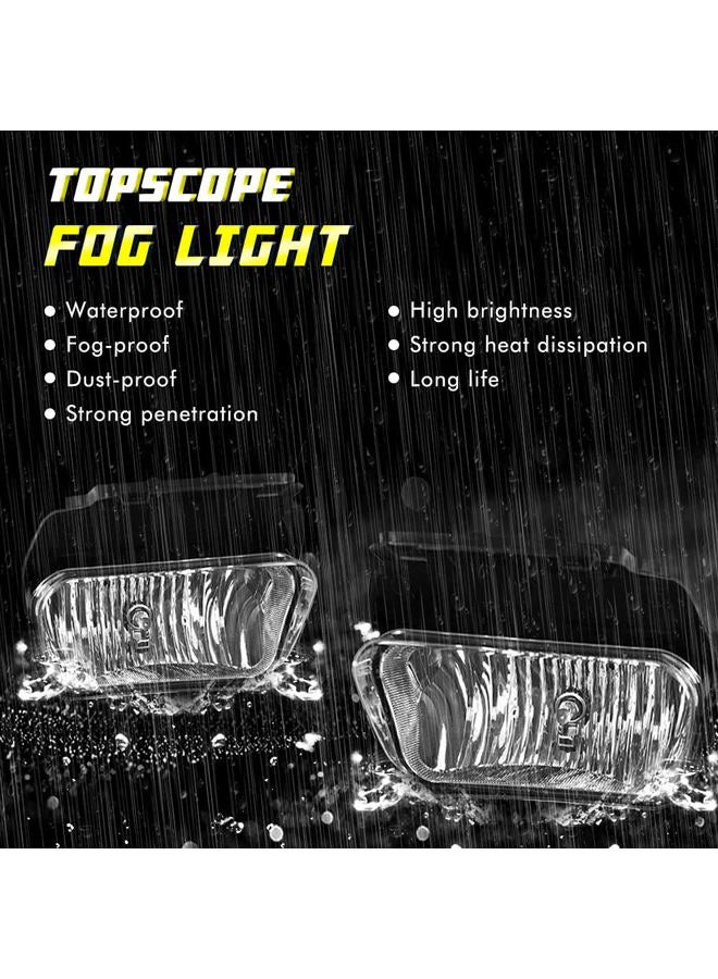 TOPSCOPE Fog Lights Replacement Compatible with Chevy Silverado 2003-2007 All Models Avalanche 2002-2006 Fog Lamps with Bulbs - Image 2
