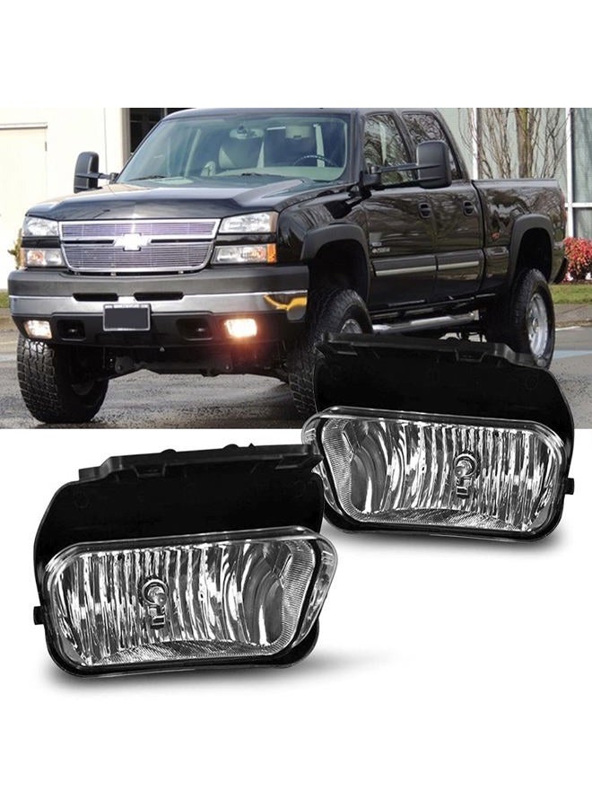 TOPSCOPE Fog Lights Replacement Compatible with Chevy Silverado 2003-2007 All Models Avalanche 2002-2006 Fog Lamps with Bulbs - Image 1