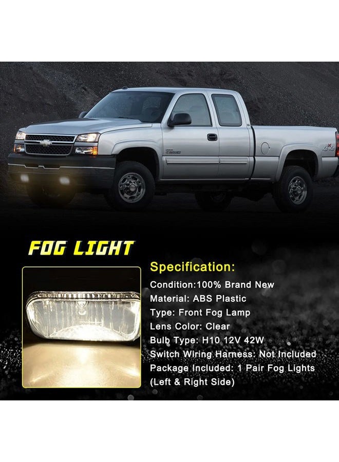 TOPSCOPE Fog Lights Replacement Compatible with Chevy Silverado 2003-2007 All Models Avalanche 2002-2006 Fog Lamps with Bulbs - Image 4