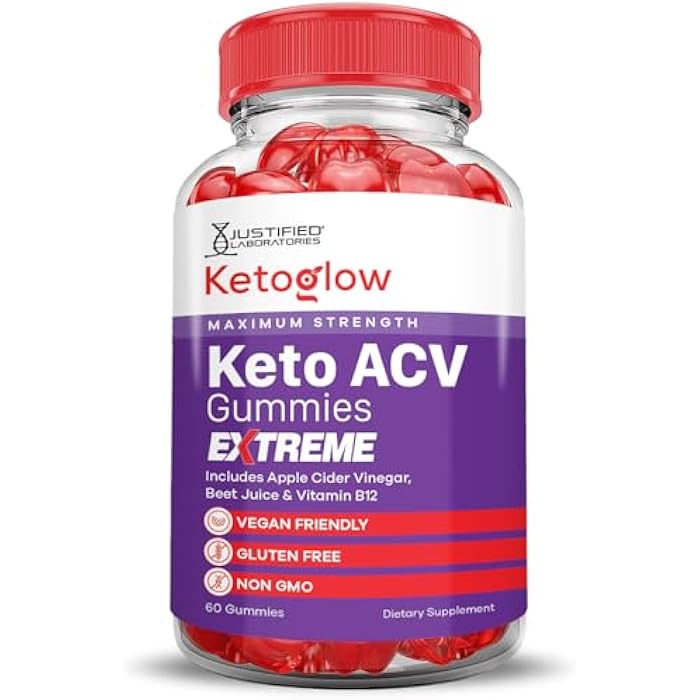 Justified Laboratories Keto Glow Keto ACV Gummies Extreme 2000MG Ketoglow Keto Gummies Apple Cider Vinegar Formulated with Pomegranate Beet Juice Powder B12 Vegan Non GMO 60 Gummys - Image 4