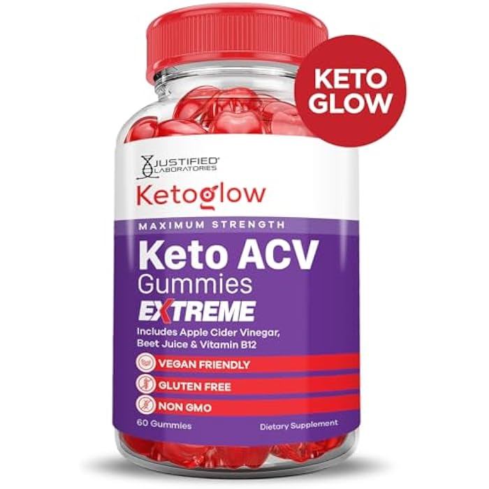 Justified Laboratories Keto Glow Keto ACV Gummies Extreme 2000MG Ketoglow Keto Gummies Apple Cider Vinegar Formulated with Pomegranate Beet Juice Powder B12 Vegan Non GMO 60 Gummys - Image 3