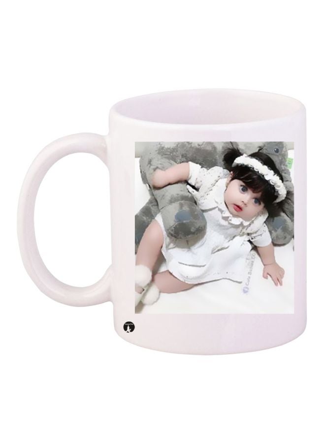 RYN Baby Girl Printed Coffee Mug White/Black/Grey 11ounce