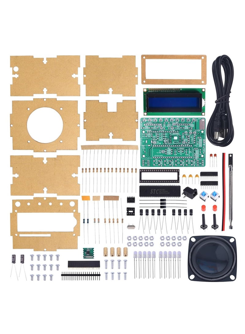 مشروع اللحام، مجموعة راديو FM من Icstation مع أضواء LED، مجموعة ممارسة اللحام DIY، شاشة LCD، تردد FM 87-108 ميجاهرتز، مجموعة راديو رقمية للتعلم والتعليم في STEM، باللون الأخضر - Image 4