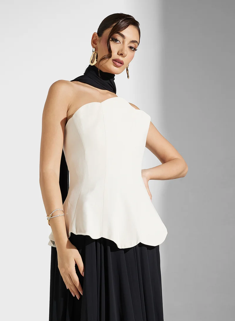Akadia Fashion CORSET TOP CHIFFON DRESS