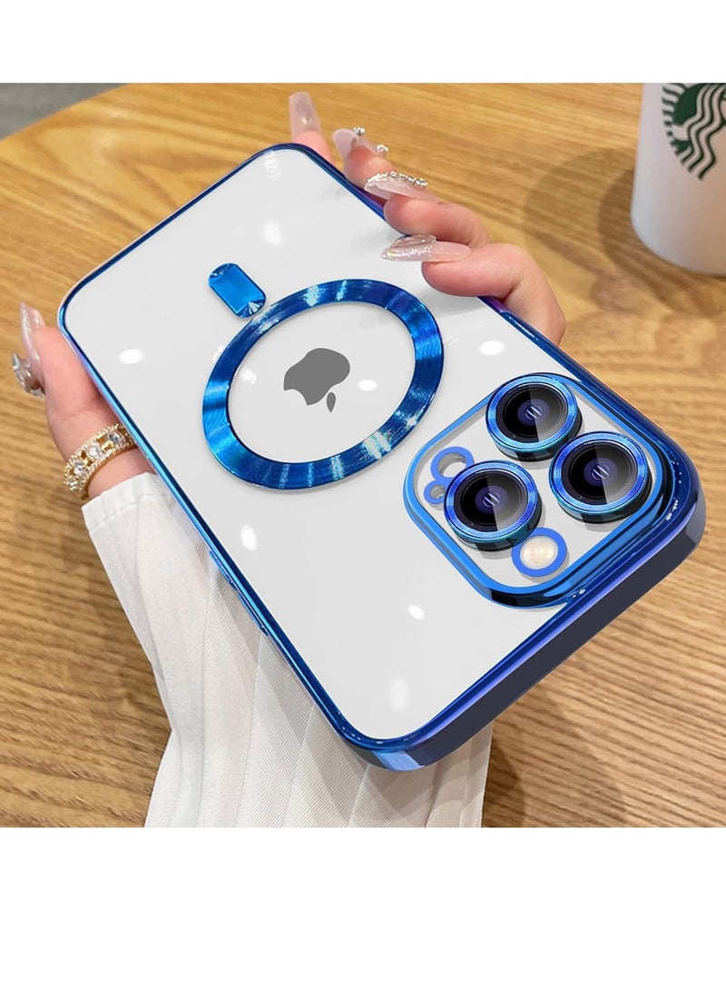 ten.tech Transparent Magnetic Protection Cover Compatible with MagSafe for iPhone 11 Pro Max Mobile Phone, Anti-Shock and Anti-Scratches, and Camera Lens Protector (blue) by Tin Tech  - Image 1