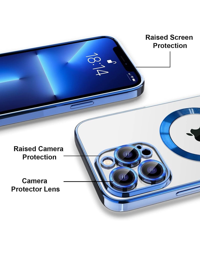 ten.tech Transparent Magnetic Protection Cover Compatible with MagSafe for iPhone 11 Pro Max Mobile Phone, Anti-Shock and Anti-Scratches, and Camera Lens Protector (blue) by Tin Tech  - Image 2