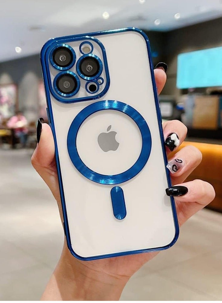 ten.tech Transparent Magnetic Protection Cover Compatible with MagSafe for iPhone 11 Pro Max Mobile Phone, Anti-Shock and Anti-Scratches, and Camera Lens Protector (blue) by Tin Tech  - Image 3