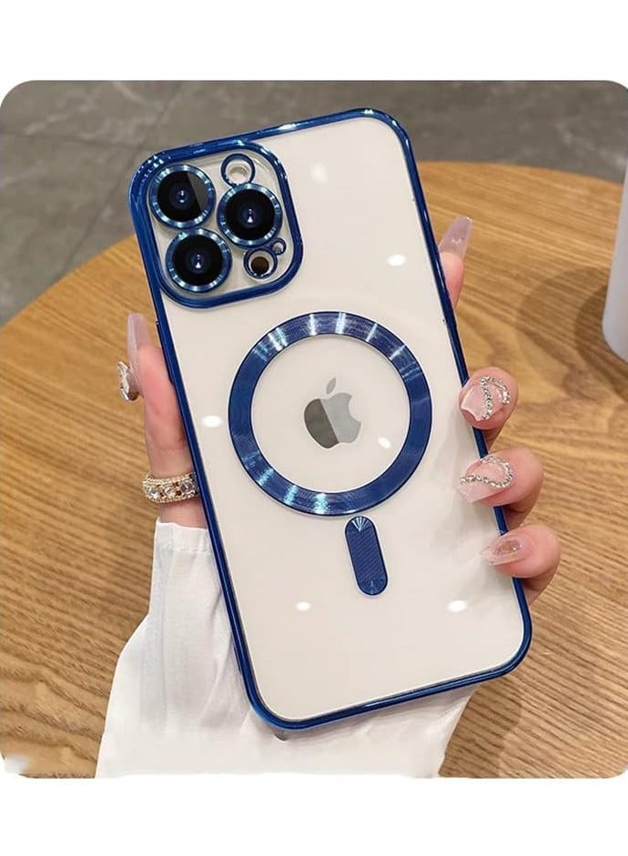 ten.tech Transparent Magnetic Protection Cover Compatible with MagSafe for iPhone 11 Pro Max Mobile Phone, Anti-Shock and Anti-Scratches, and Camera Lens Protector (blue) by Tin Tech  - Image 5
