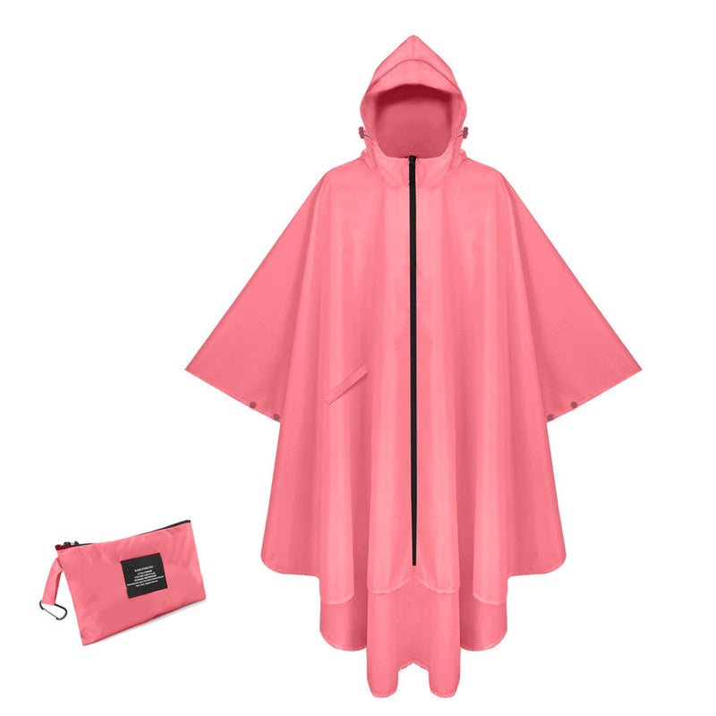 Generic Ultra Thin and Easy to Carry Cross-border Overseas AliExpress Amazon Hot Selling Outdoor Raincoat Poncho for Adult Boys and Girls A01-pink 