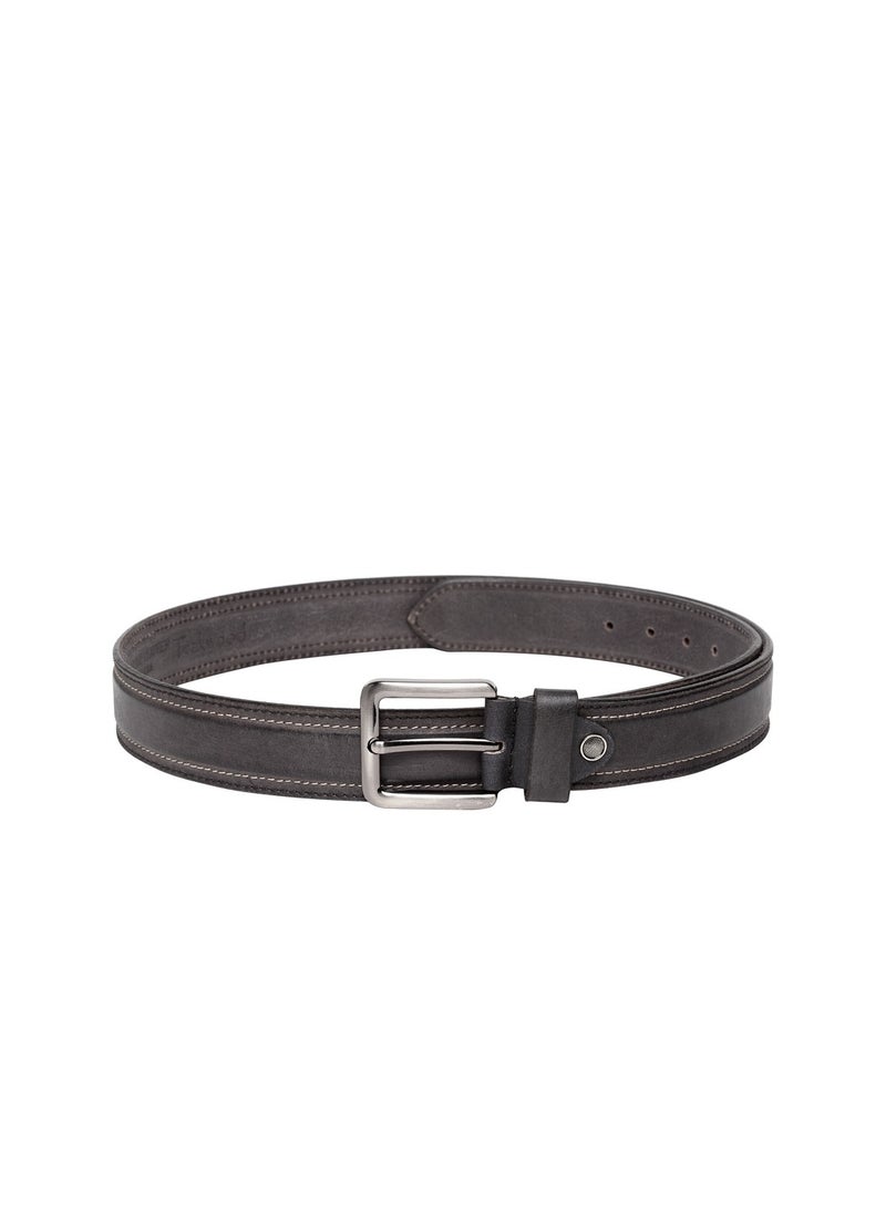 TEAKWOOD Genuine Leather Casual Black Belt for Men  - Image 2