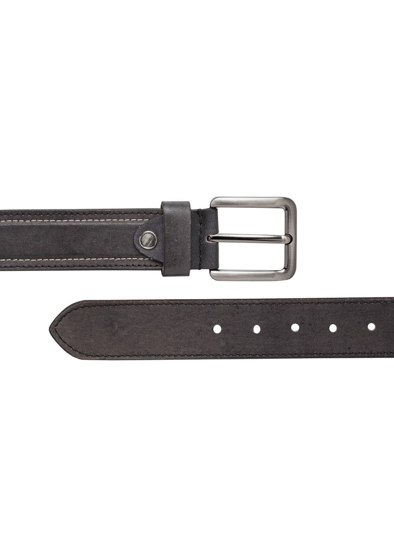 TEAKWOOD Genuine Leather Casual Black Belt for Men  - Image 4