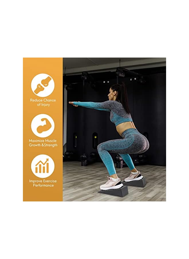 PROMASS زاوية القرفصاء - لوح مائل للقرفصاء كتل قرفصاء غير قابلة للانزلاق تحسين أداء القرفصاء والقوة جهاز تمديد الساق للعلاج الطبيعي جهاز تمديد القدم - Image 3