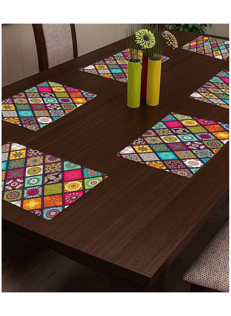 طقم 6 قطع مفرش سفر بوجهين مطبوع مقاس 30 × 45 سم - Image 1