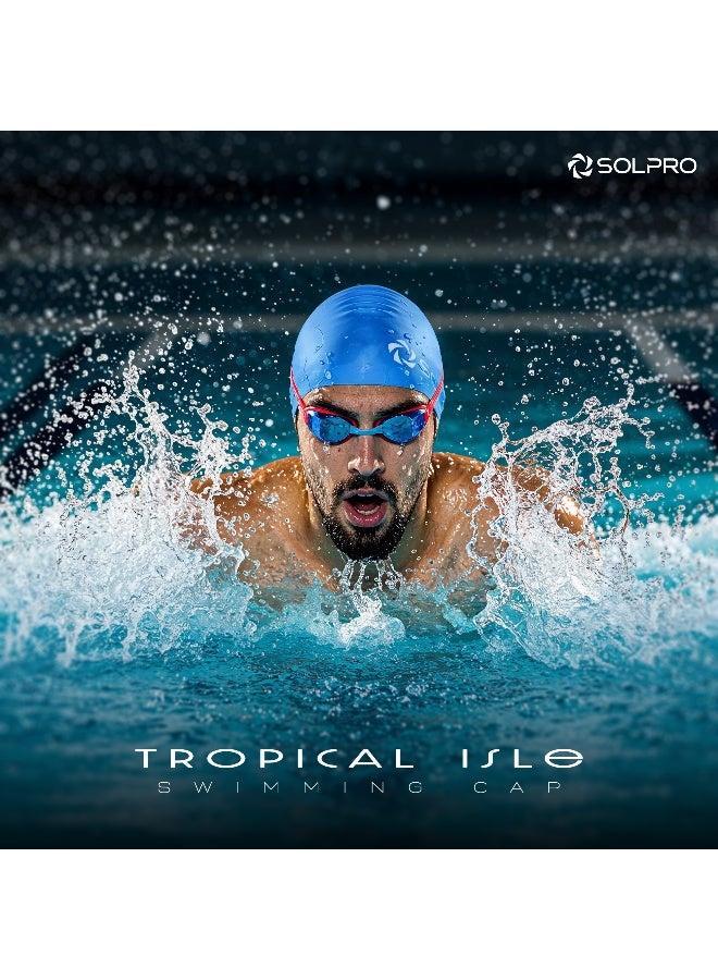 SOLPRO Tropical Isle Swimming Cap (Blue) - Image 2