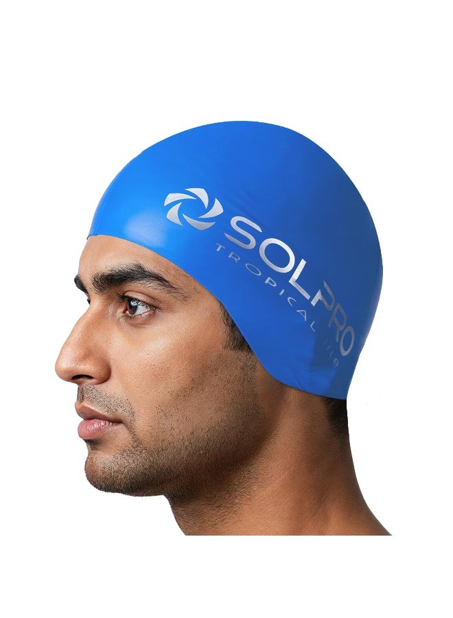 SOLPRO Tropical Isle Swimming Cap (Blue) - Image 1