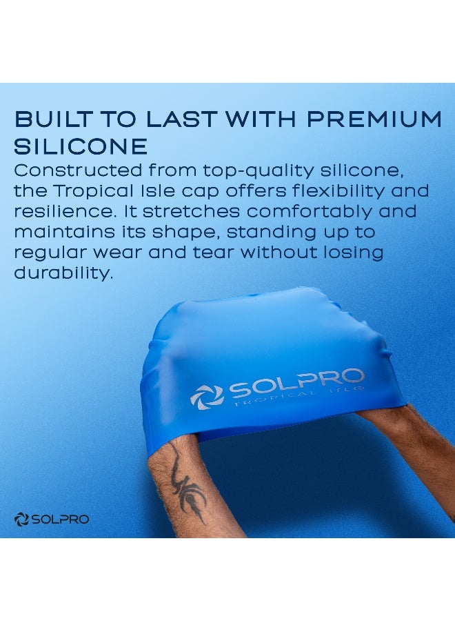 SOLPRO Tropical Isle Swimming Cap (Blue) - Image 5
