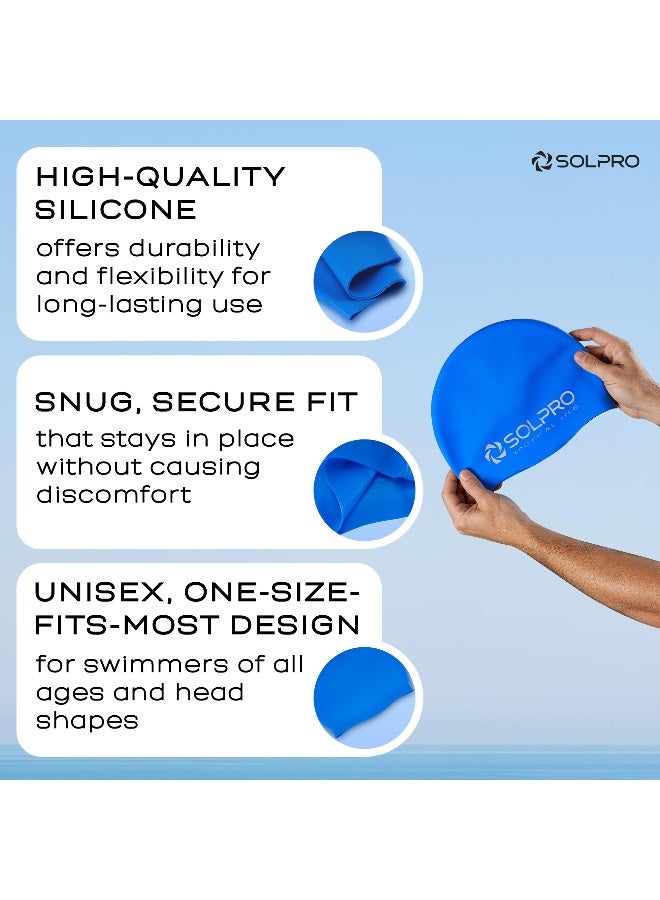 SOLPRO Tropical Isle Swimming Cap (Blue) - Image 4