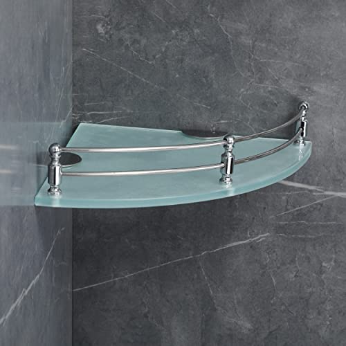 FORTUNE Glass Corner Shelf/Bathroom Shelf/Multipurpose Shelf/Living Room Corner Shelf/Wall Mount Bathroom Shelves (Frosted) (9 x 9 Inch) - (Pack of 3) - Image 3