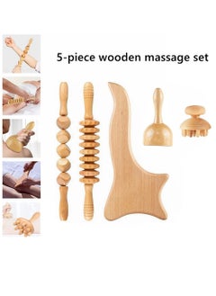 Generic Beech Wood Therapy Massage Tools Set Of 5 Wood Therapy Tools Body Sculpting Lymphatic Drainage Massager Anti Cellulite Set For Muscle Pain Relief Cellulite Body Sculpting And Sculpting  - Image 2