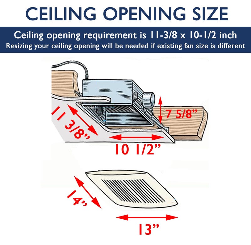 KAZE APPLIANCE KAZE APPLIANCE SEP120 | 120 CFM | 0.3 Sone Ultra Quiet | Energy Star-Certified Energy-Saving Bathroom Exhaust Ventilation Fan  - Image 2