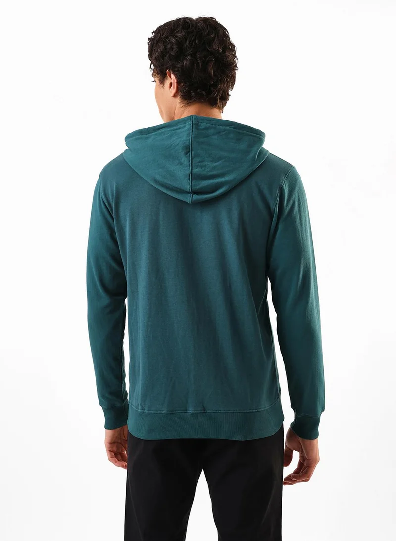 Dennis Lingo  Men's Teal Cotton Blend Front Open Regular Fit Sweatshirt for Men | Best Price UAE