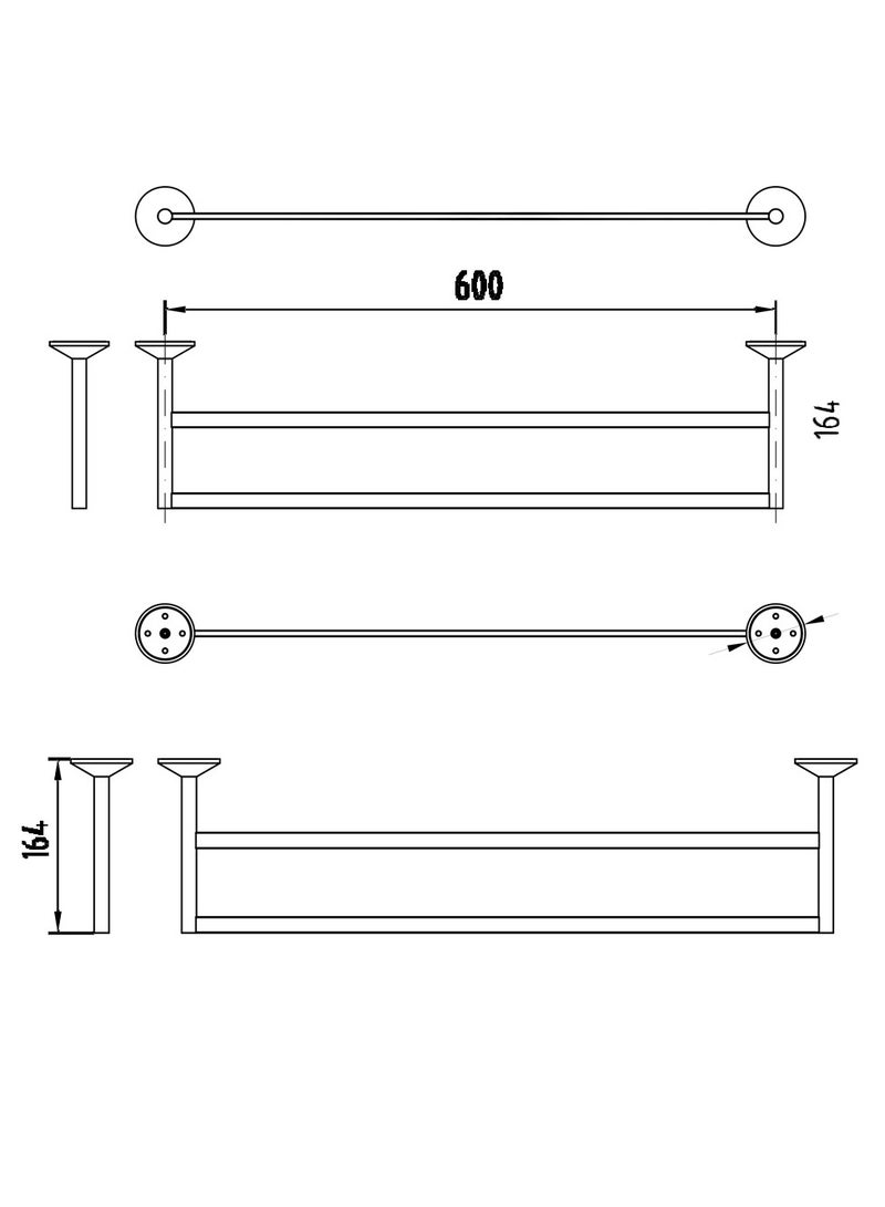 Casa Milano Dexa Double Towel Bar Champaign Gold  - Image 2