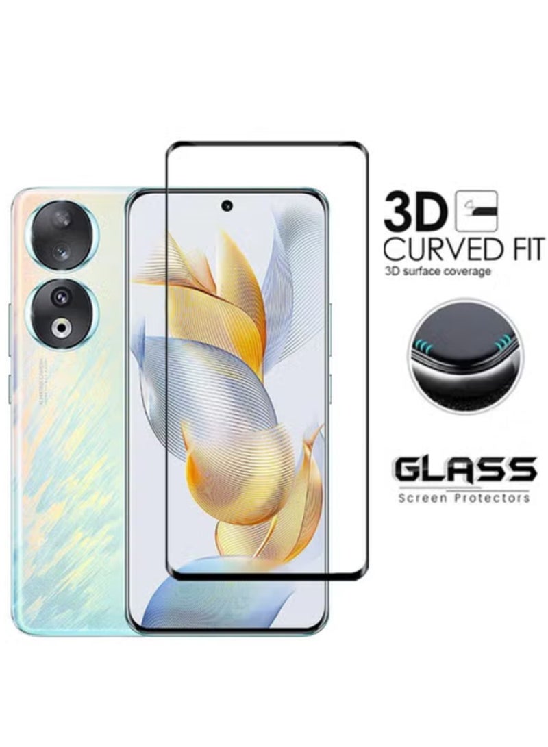 Honor 90 5G Screen Protector – Premium Edge to Edge Tempered Glass Protector, High Transparency, Delicate Touch, Anti-Explosion, Smooth Arc Edges, Easy Installation - Image 2