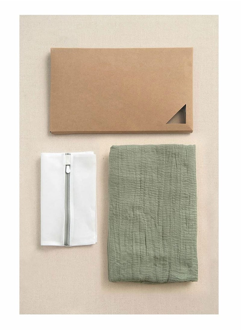 Y&D - Wide Green Gauze, Semi Sheer Table Runner Cheesecloth Tablecloth for Wedding Reception Bridal Shower Birthday Party Rustic Deco Centerpieces Decor (14" x 35") - Image 1