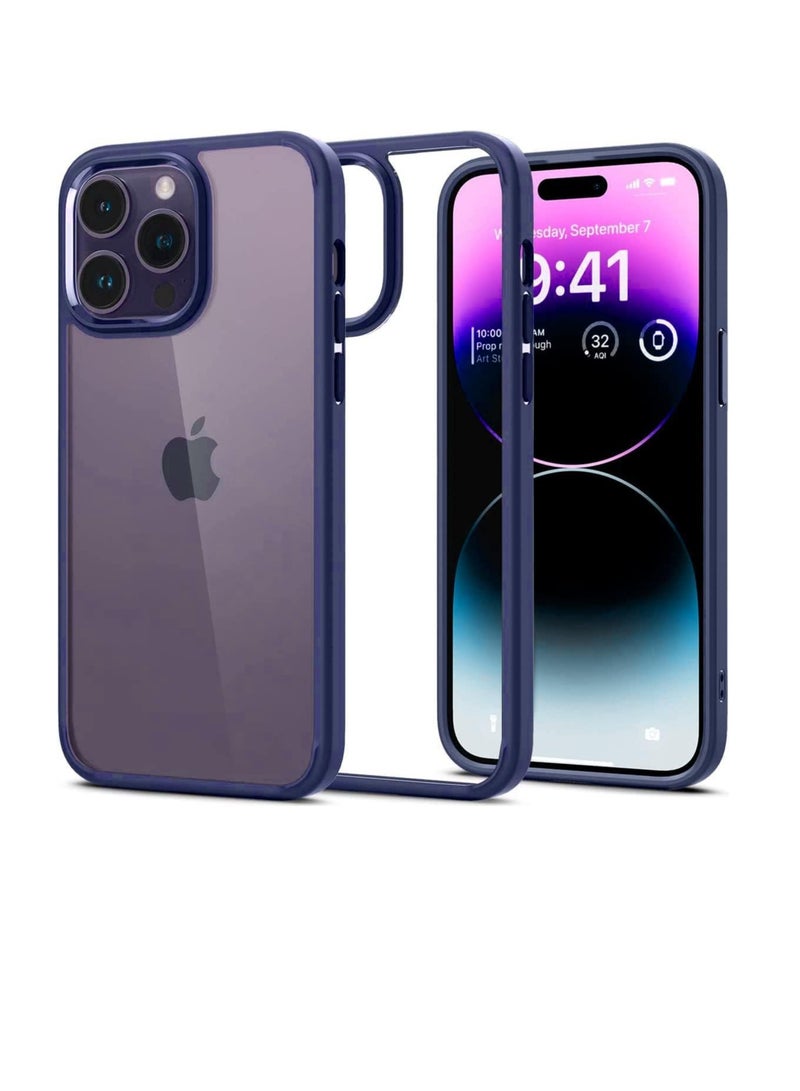 Magic Mask Magic Mask Q Series Clear Case Compatible Case Shockproof Hard PC +Soft Silicone Transparent Protective Slim Hard Back Cover with Silicone Frame for (Blue, iphone15 pro max) )  - Image 1