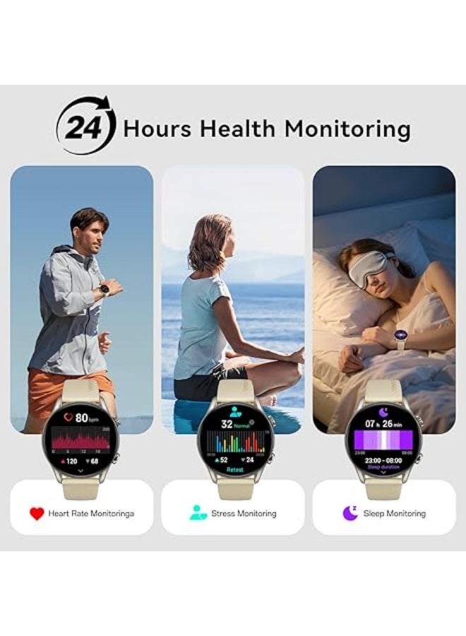 Weofly Spirit 2 Smartwatch – 1.39″ HD Display, IP68 Waterproof Fitness Tracker, 100+ Sports Modes, Heart Rate & Sleep Monitoring, Long Battery Life, iOS & Android Compatible - Gold - Image 4