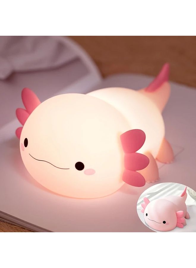 Cute Axolotl Night Light USB Rechargeable With Timer Dimmable Color Changing Warm Light - Image 5