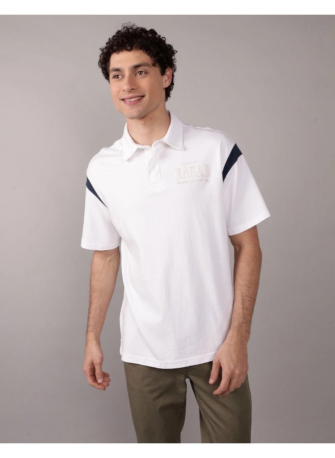 American Eagle - AE Contrast Sleeve Polo Shirt - Image 1