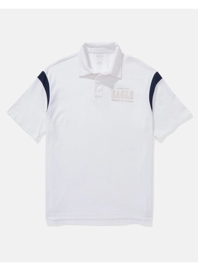 American Eagle - AE Contrast Sleeve Polo Shirt - Image 1