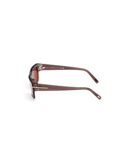 TOM FORD Unisex Rectangular Shape Acetate Sunglasses FT107545U54 Lens Size: 54 Millimeter - Shiny Light Brown  - Image 4