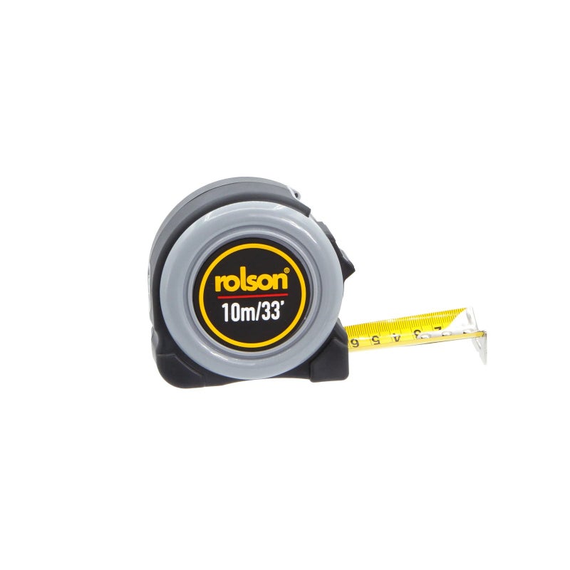 10m x 32mm Tape Measure 50570 | Impact-Resistant Rubber Case, Thumb Lock & Belt Clip
