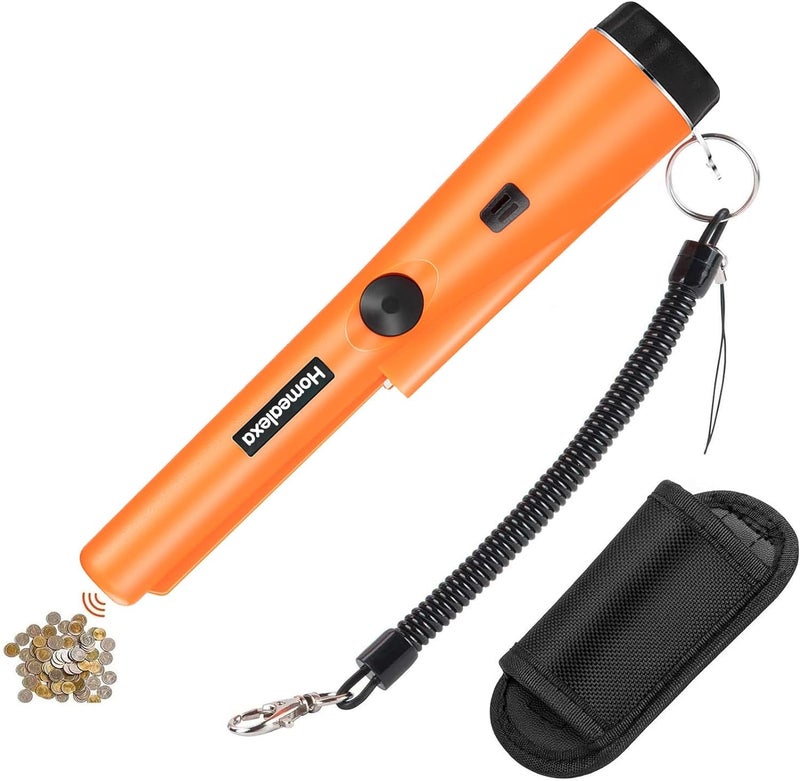 Ketsicart Metal Detector for Gold, Portable Metal Detector LED Pin Pointer, 360° Scan Detector with Buzzer Vibration, Kids Metal Detector Pinpointer (Orange) - Image 1