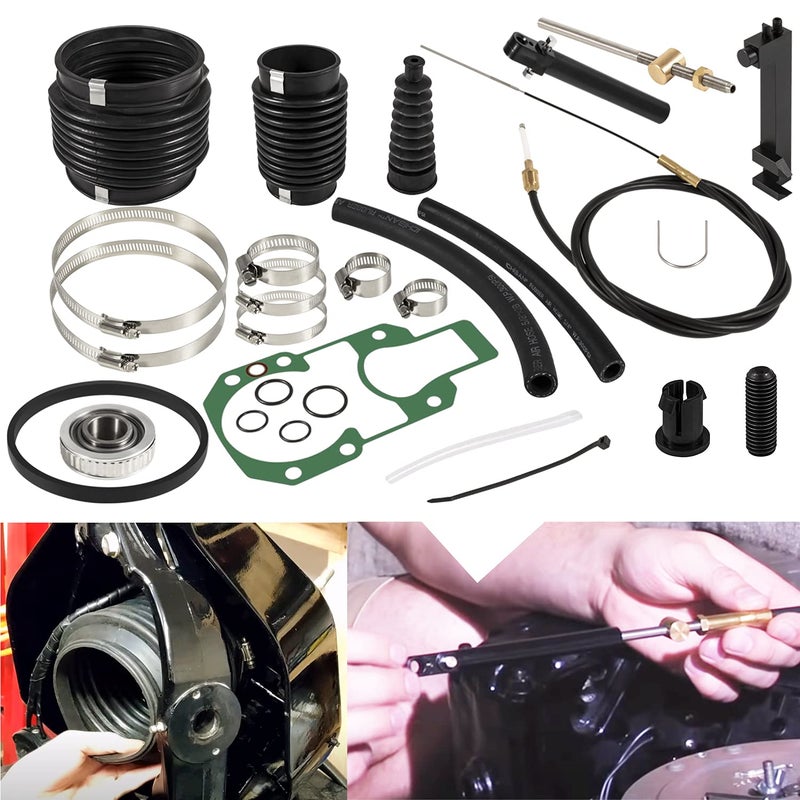 Transom Seal Repair Kit with Lower Shift Cable Replacement Kit 30803097T1865436A02 for Mercruiser R MR Alpha One Gen 1 19831990 sterndrives