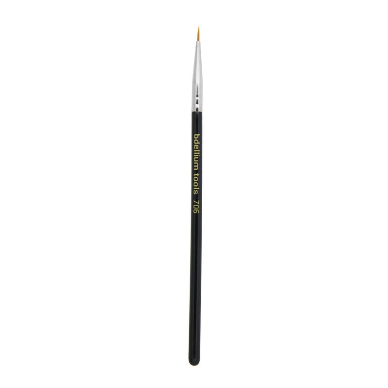 Bdellium Tools Professional Makeup Brush  Maestro Series 706 Fine Point Eyeliner  With Soft Synthetic Fibers For Lining the Eyes Black 1pc