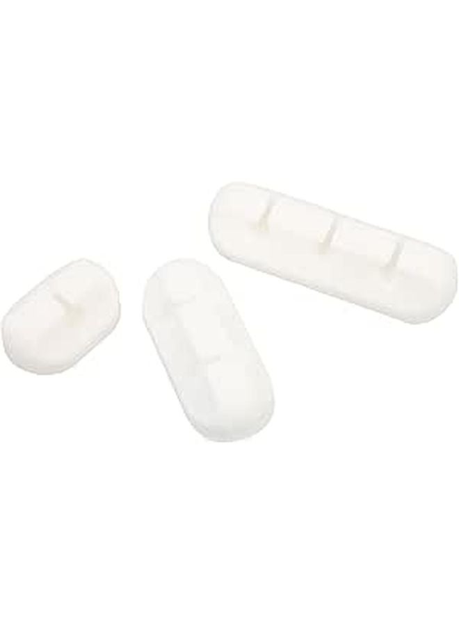 Self Adhesive Silicone Cable Winders Cord Organizer 3 Pack White For Home Office - Image 1